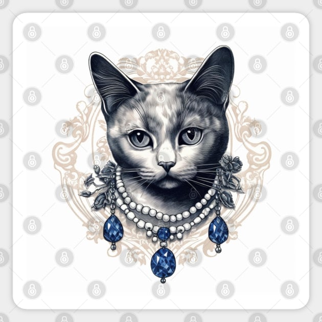 Royal British Shorthair Sticker by Enchanted Reverie